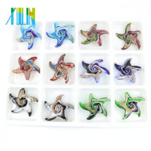 MC0010 Vente Chaude En Verre Pendentifs Starfish Lampwork Charme pour bricolage collier avec mélange couleurs 12 pcs / boîte